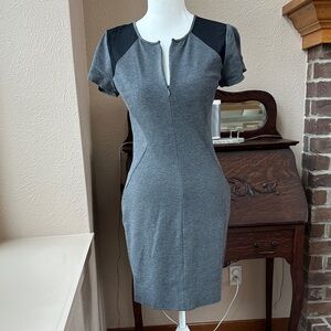 Diane Von Furstenberg Gray Black Mini Contemporary Dress Size 2